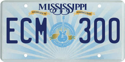 MS license plate ECM300