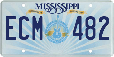 MS license plate ECM482