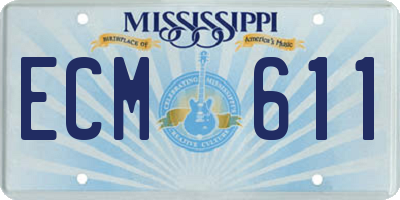 MS license plate ECM611