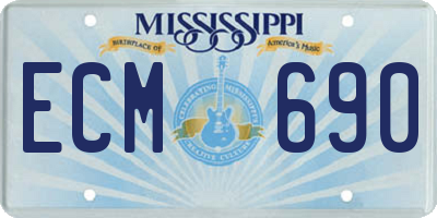 MS license plate ECM690