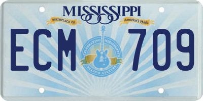MS license plate ECM709
