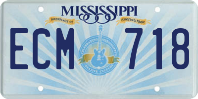 MS license plate ECM718