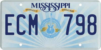 MS license plate ECM798