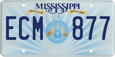 MS license plate ECM877