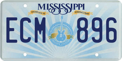 MS license plate ECM896