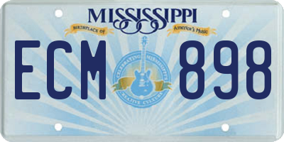 MS license plate ECM898