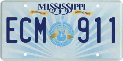 MS license plate ECM911
