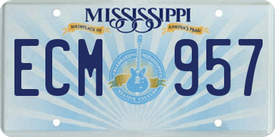 MS license plate ECM957