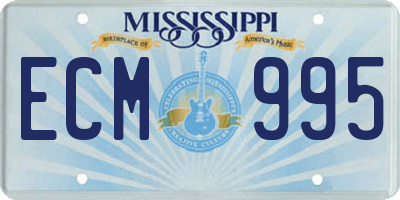MS license plate ECM995