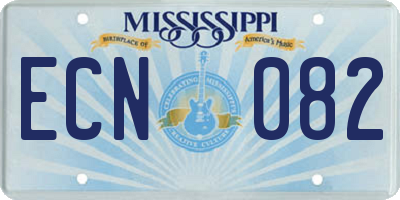 MS license plate ECN082