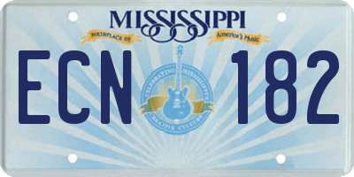 MS license plate ECN182