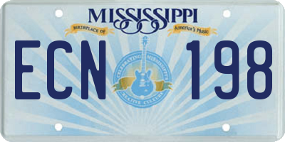 MS license plate ECN198