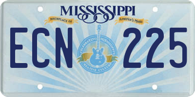 MS license plate ECN225