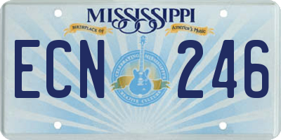 MS license plate ECN246