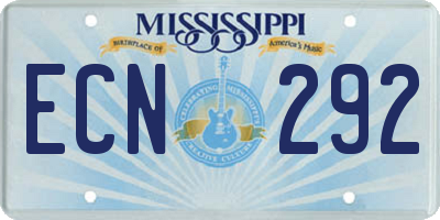 MS license plate ECN292