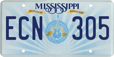 MS license plate ECN305