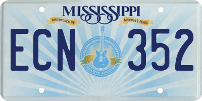 MS license plate ECN352