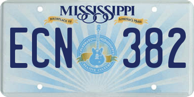 MS license plate ECN382