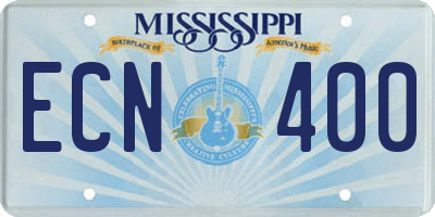 MS license plate ECN400
