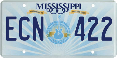 MS license plate ECN422