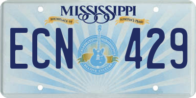 MS license plate ECN429