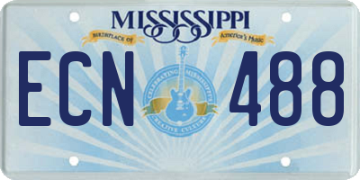 MS license plate ECN488