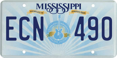MS license plate ECN490