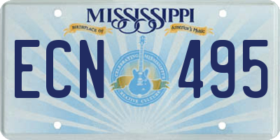 MS license plate ECN495
