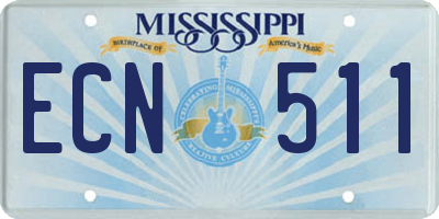 MS license plate ECN511