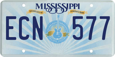 MS license plate ECN577