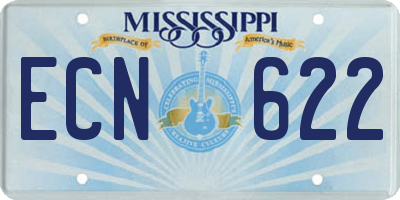 MS license plate ECN622