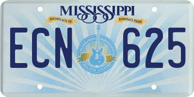 MS license plate ECN625