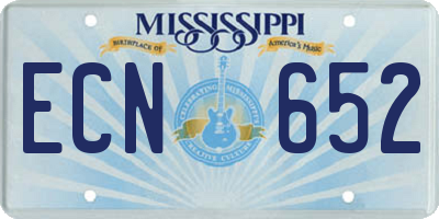 MS license plate ECN652