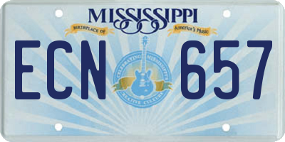 MS license plate ECN657