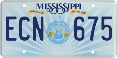 MS license plate ECN675