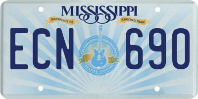 MS license plate ECN690