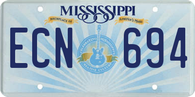 MS license plate ECN694