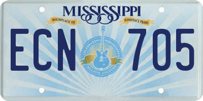 MS license plate ECN705