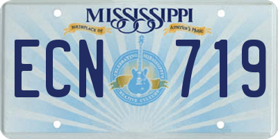 MS license plate ECN719