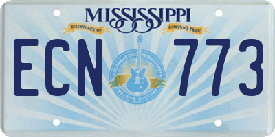 MS license plate ECN773