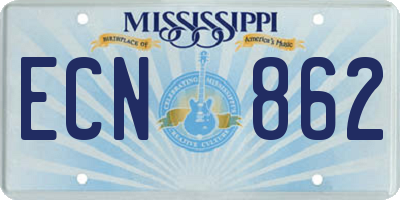 MS license plate ECN862