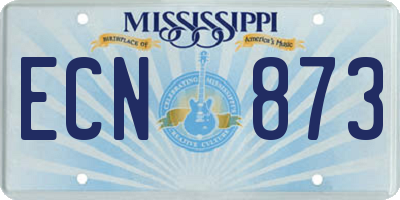 MS license plate ECN873