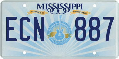 MS license plate ECN887