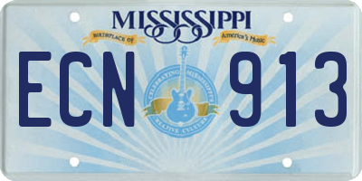 MS license plate ECN913