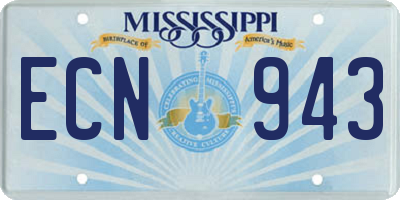 MS license plate ECN943