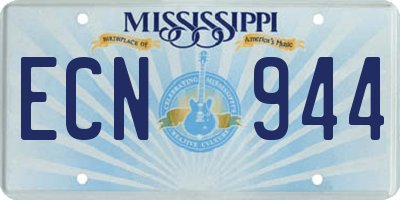 MS license plate ECN944