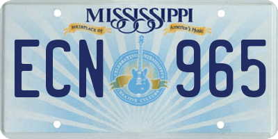 MS license plate ECN965