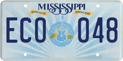 MS license plate ECO048