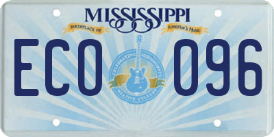 MS license plate ECO096