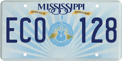 MS license plate ECO128